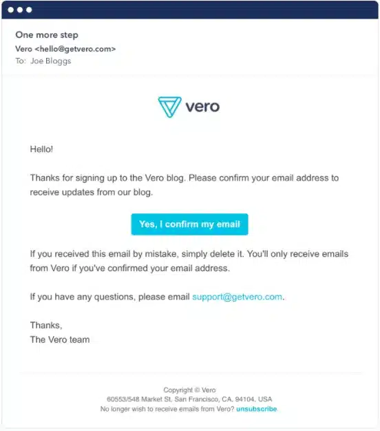 Vero_Example Get consent