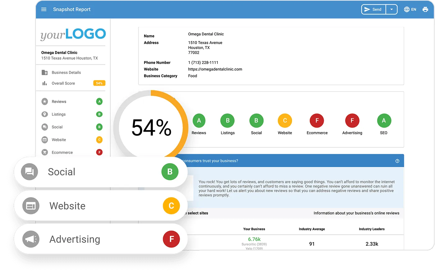 how to get more clients: snapshot report