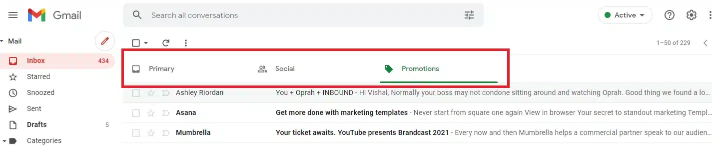 Gmail Folders mail