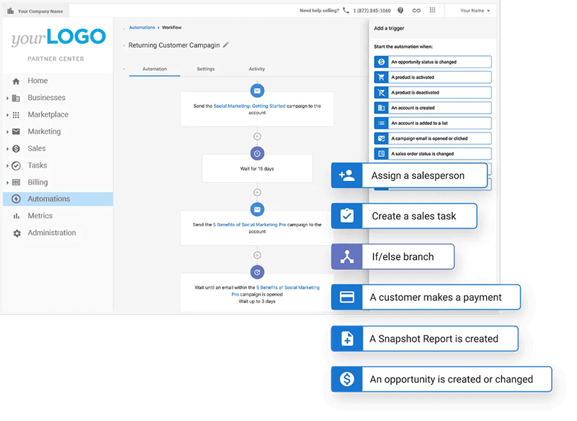 Set up smart automations for all your clients marketing needs