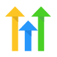 three arrows pointing up