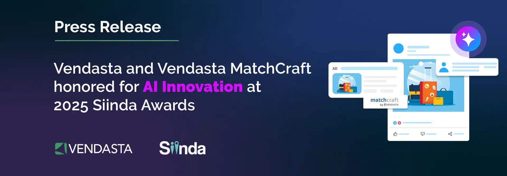 Vendasta and Vendasta MatchCraft Honored for AI Innovation at 2025 Siinda Awards