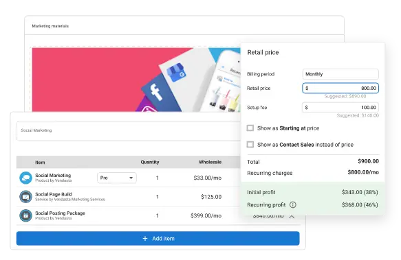 Marketplace flat-rate pricing and packaging
