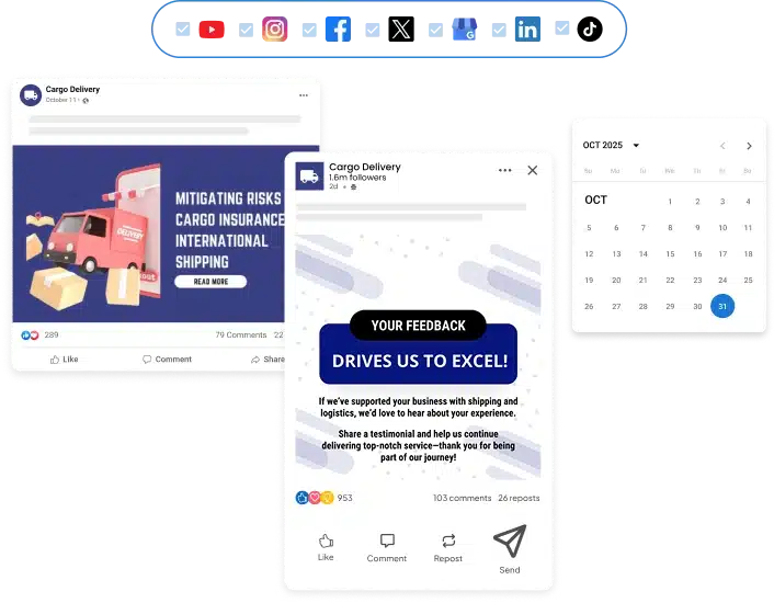 web design Branded social media posts