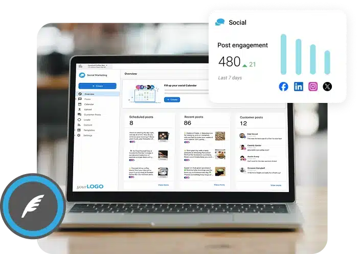 web design social media management dashboard